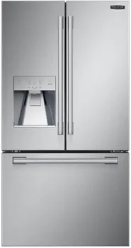 Front view of the Signature Kitchen Suite SKSFD3623SD refrigerator 