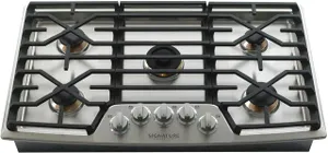 Overhead view of the Signature Kitchen Suite UPCG3654ST cooktop 