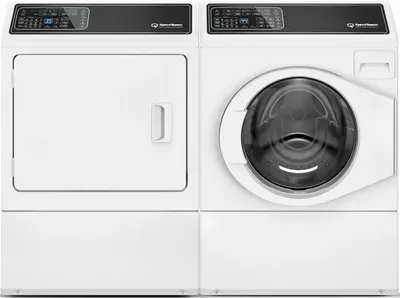 Front view of a Speed Queen laundry pair 