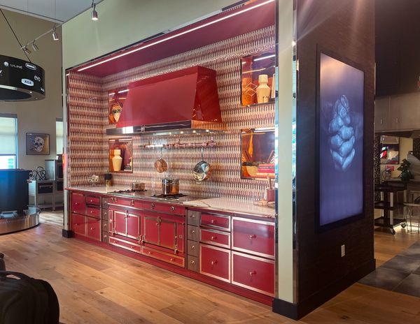 A Specialty Appliance showroom featuring a La Cornue living kitchen 