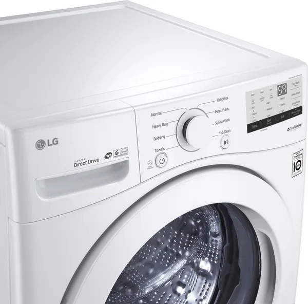 Close-up of the LG WM3400CW washer 