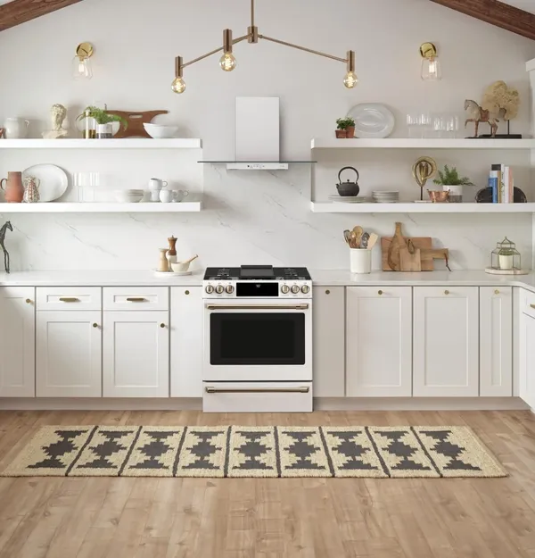 The Café CGS700P4MW2 range featured in a modern-style kitchen 