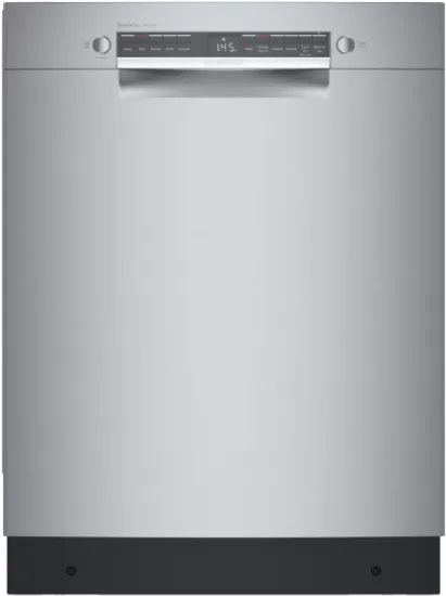 Front view of Bosch SGE53B55UC ADA compliant dishwasher 