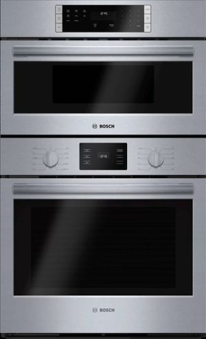 Front view of Bosch 500 Series HBL57M52UC 30-inch combination wall oven 