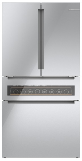 stainless steel French door refrigerator frontal view