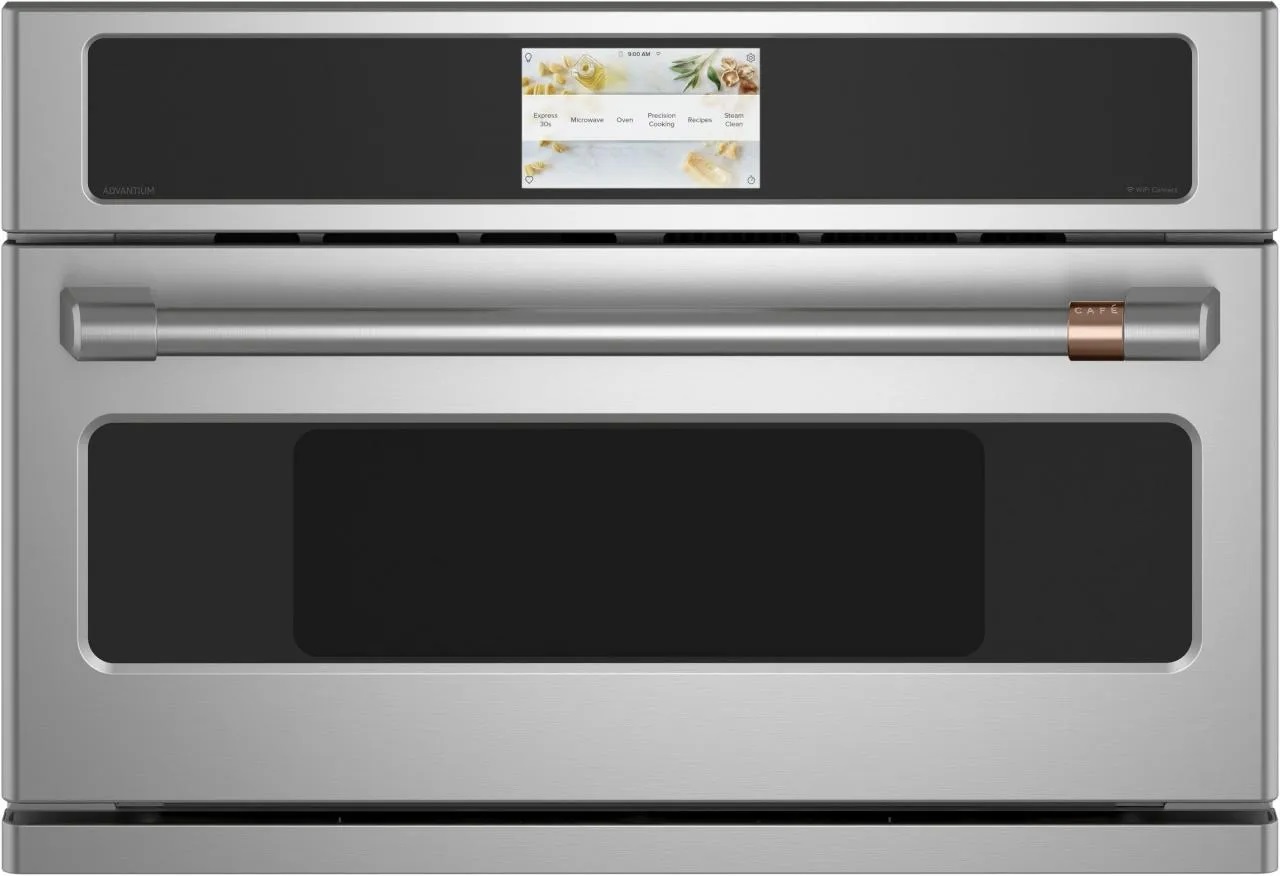 Front view of GE Cafe 30-inch speed oven 
