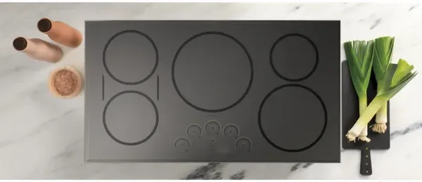 Overhead view of the Café CHP95362MSS induction cooktop 