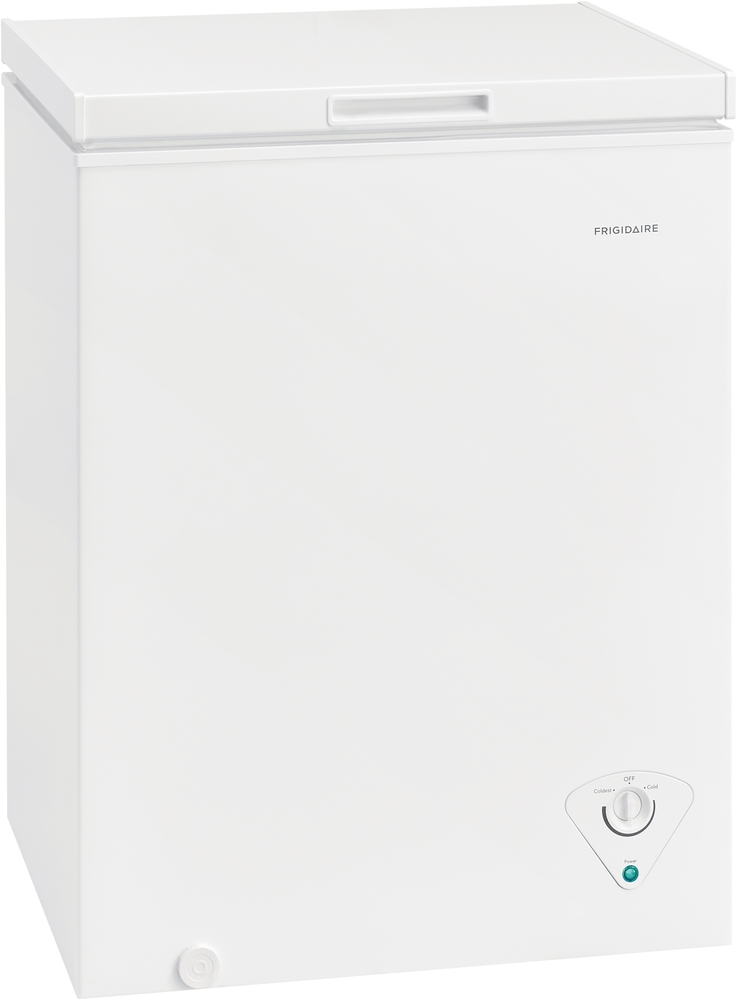 Front view of Frigidaire FFCS0522AW compact chest freezer 