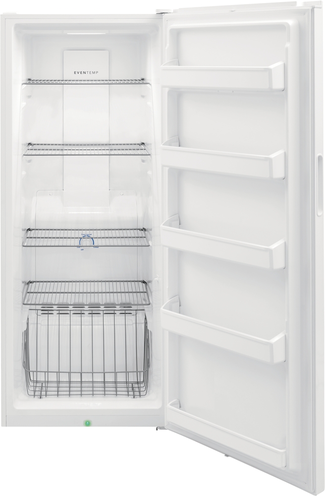 Full shot inside view of Frigidaire FFFU13F2VW upright freezer 