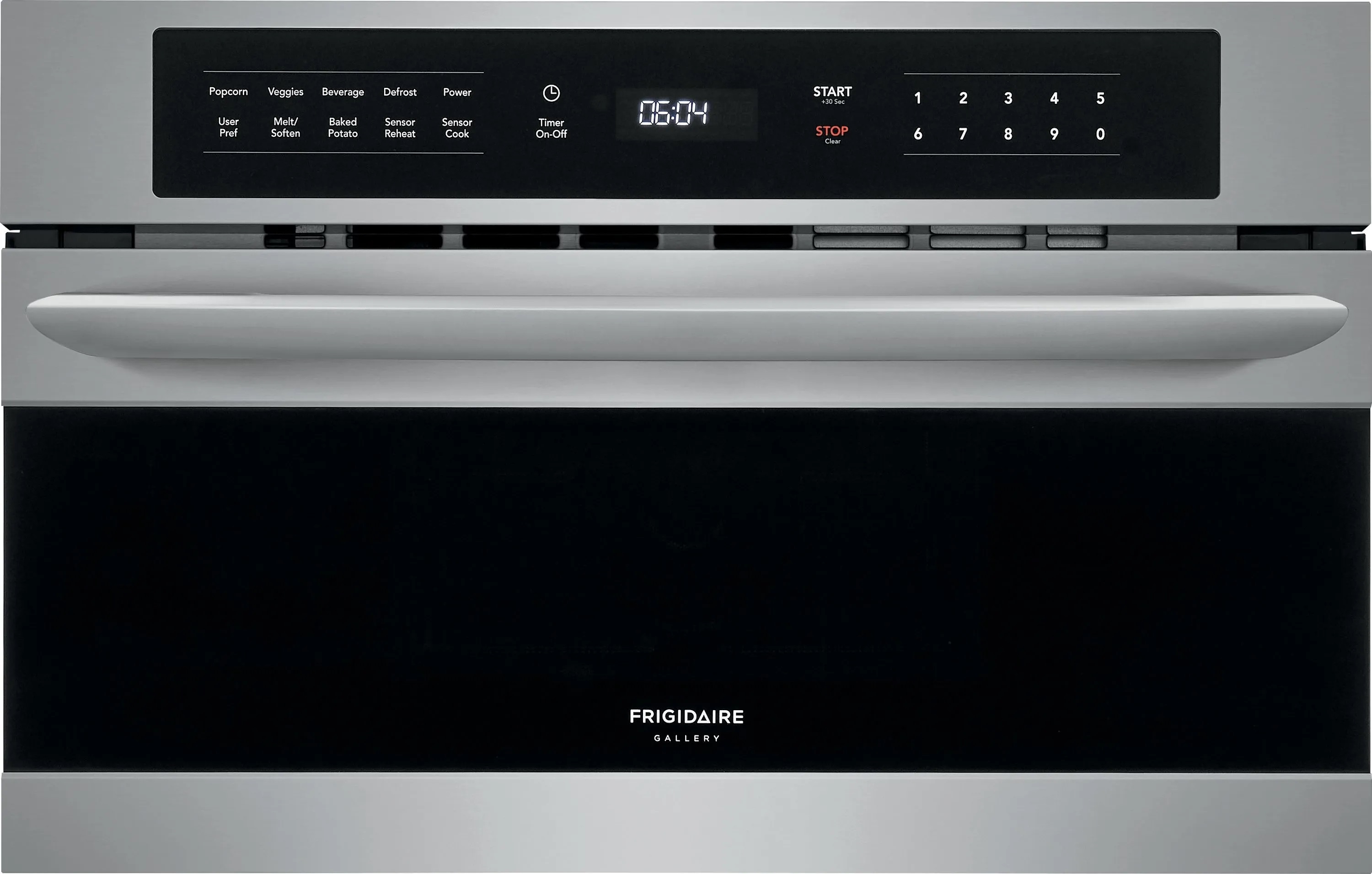 Front view of Frigidaire Gallery FGMO3067UF built-in microwave 