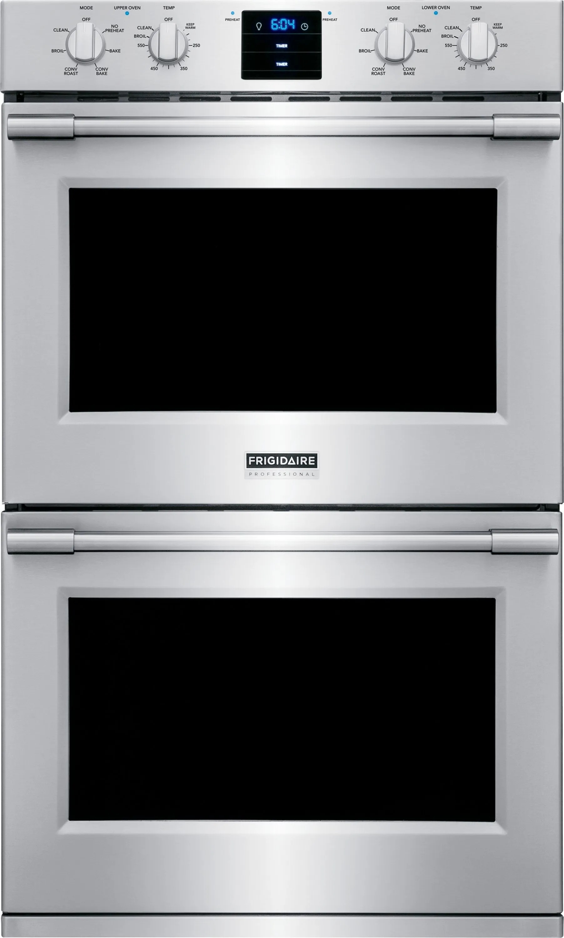 Front view of Frigidaire Professional FPET3077RF 30-inch double wall oven 