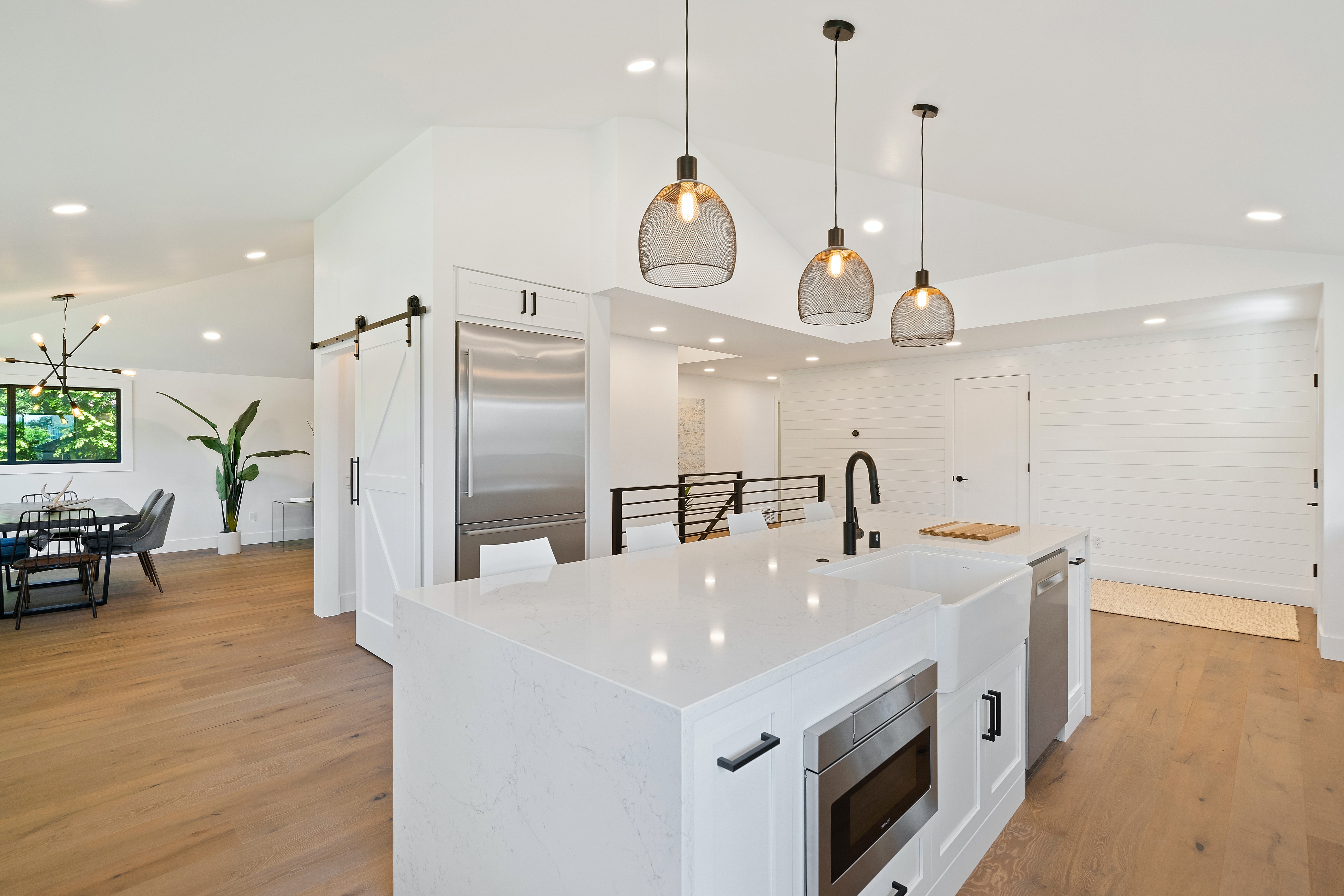 A high-end kitchen featuring luxury appliances 