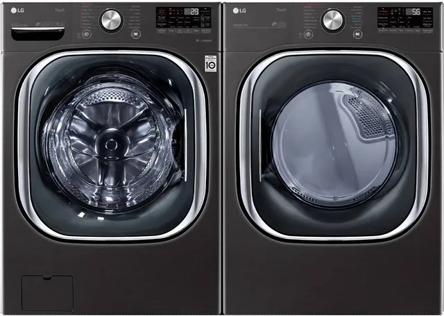  Front view of LG front load washer and dryer pair