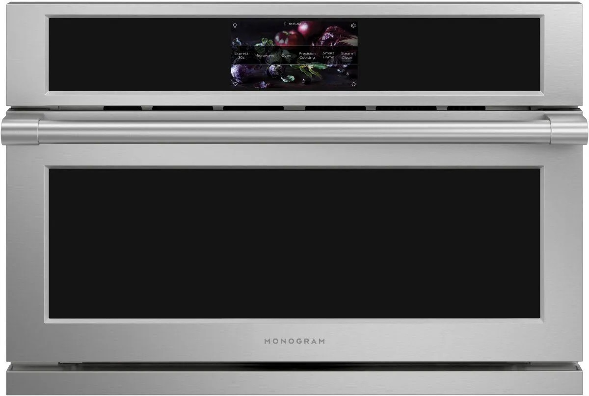 Front view of Monogram ZSB9232NSS 30-inch speed oven 