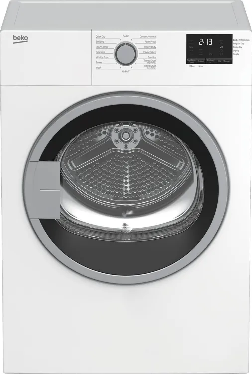 Front view of the Beko BDV7200X electric dryer 