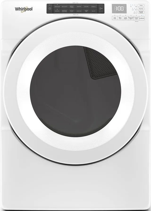 Front view of the Whirlpool WED560LHW dryer 