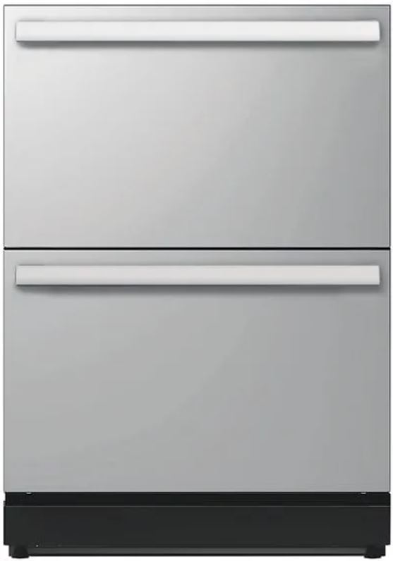 product shot of double drawer under counter fridge