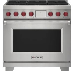 Wolf 36” Stainless Steel Freestanding Dual Fuel Range