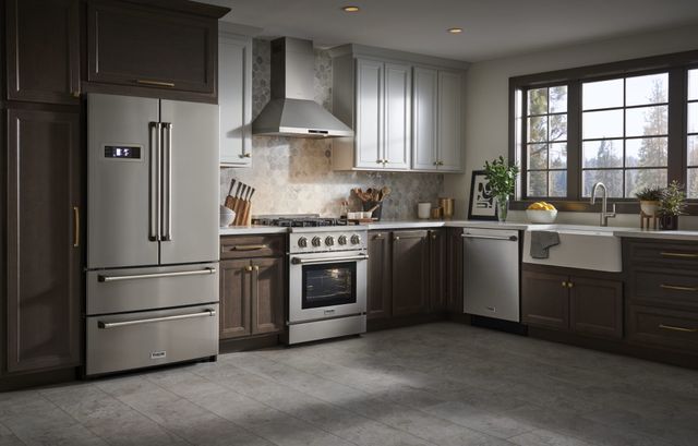 front view of a modern kitchen with all thor appliances