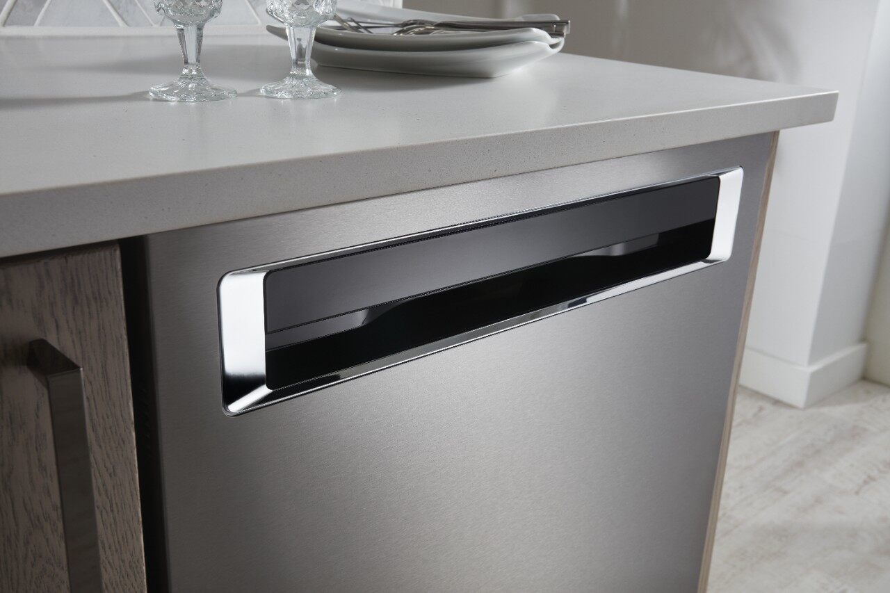 KitchenAid dishwasher in fancy kitchen 