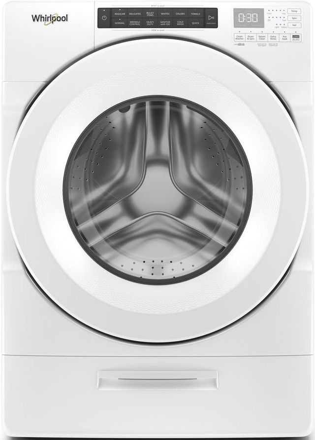 white whirlpool front load washer