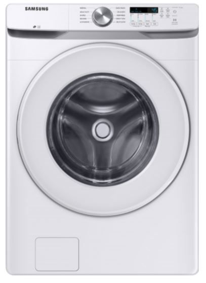 white samsung front load washer