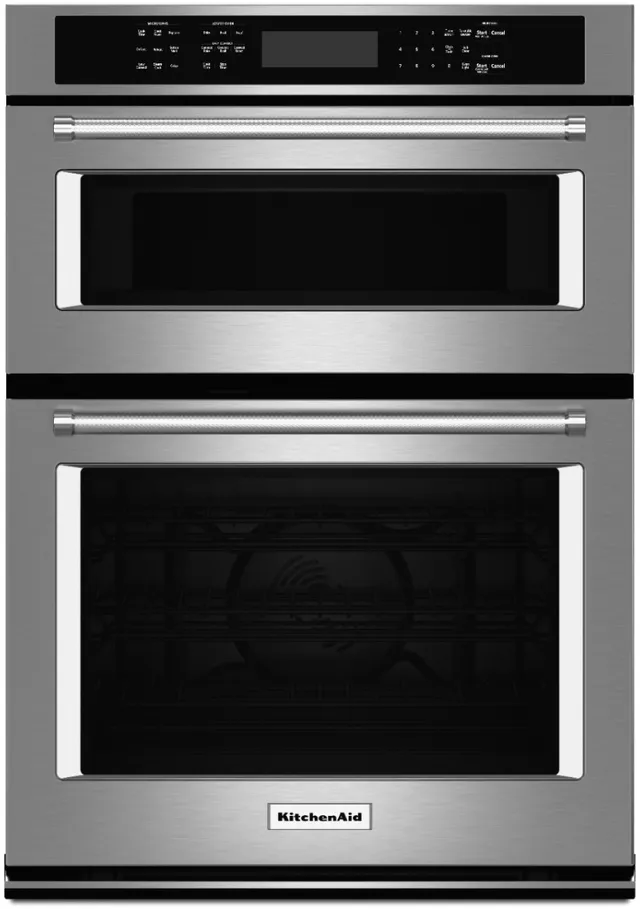 Front view of the KitchenAid KOCE500ESS 30” micro/combo oven 