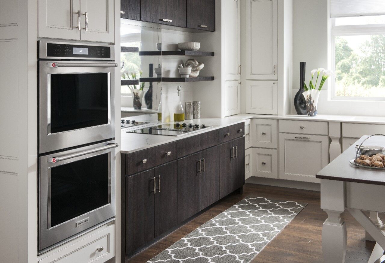 Modern kitchen with double wall oven
