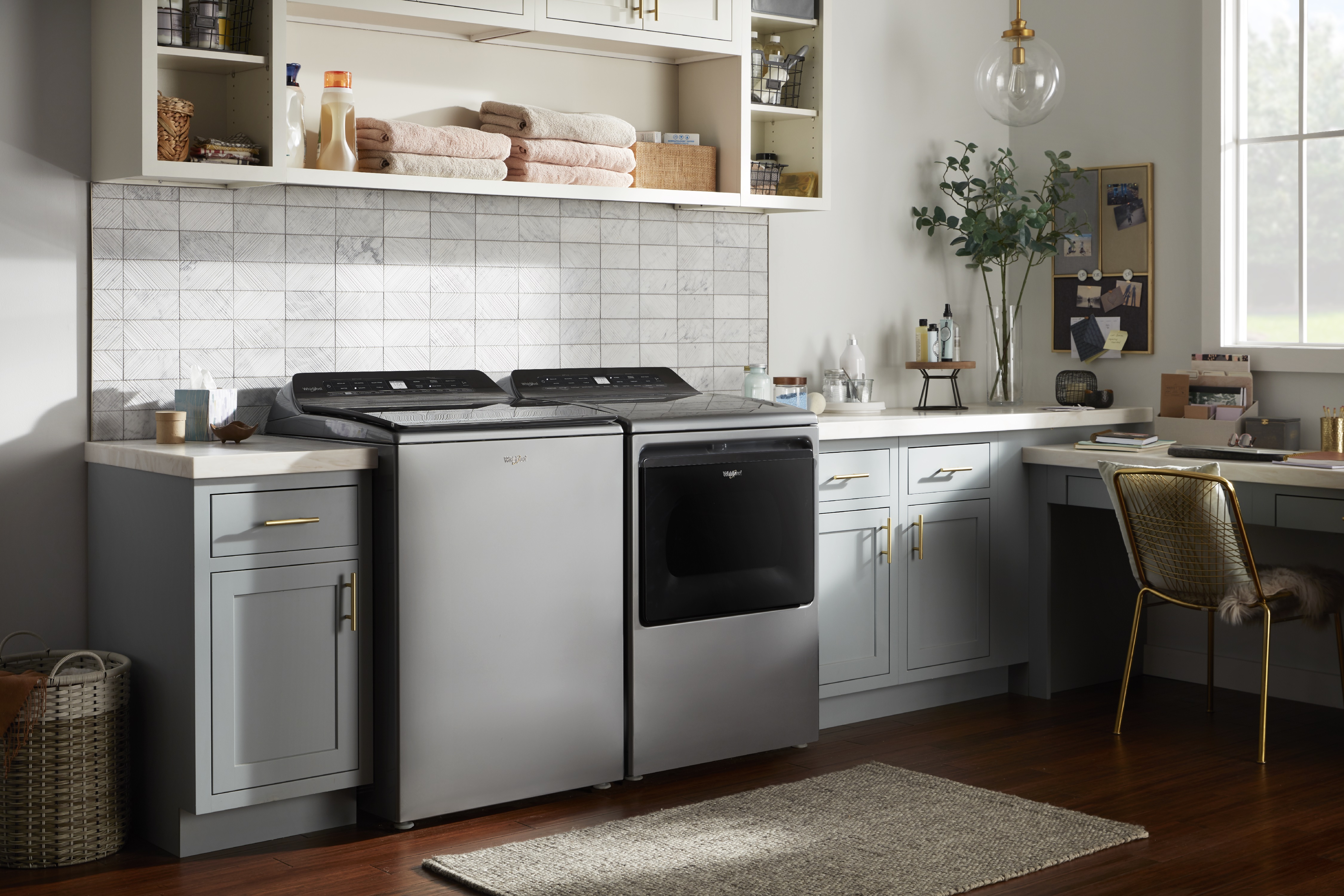 product image of Whirlpool washer and dryer set in Chrome Shadow