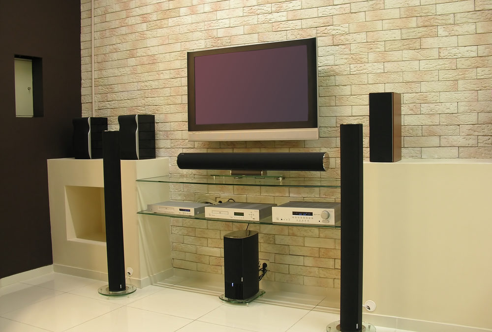 A screen and a stereo system