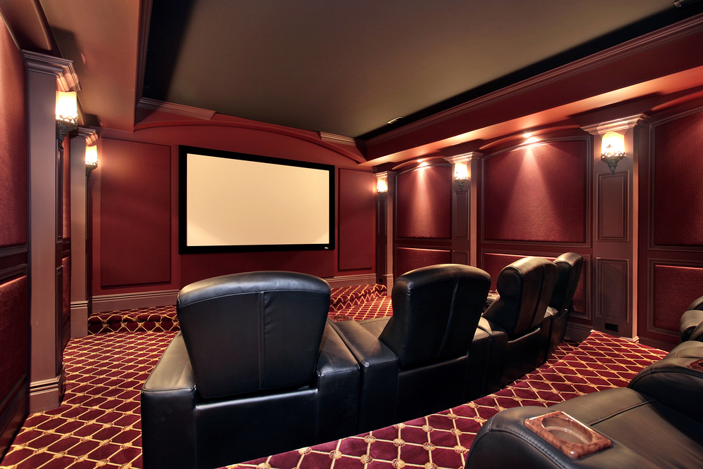 home theater installation with seats and screen