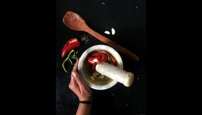 You’ll need a mortar and pestle to grind together this Air Fry Tandoori Chicken Lollipop Recipe.