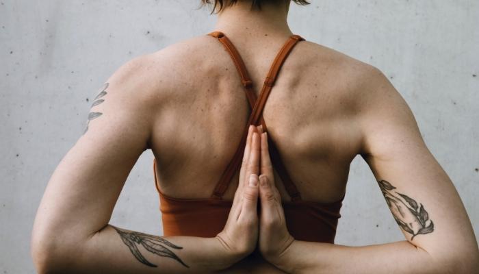 Person doing impossible yoga pose