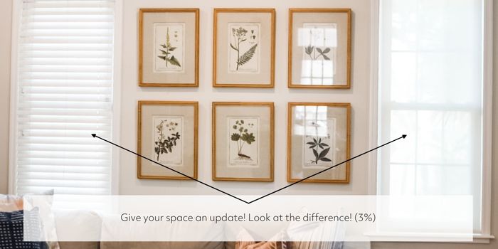 comparison of two windows, one with blinds, the other with shades