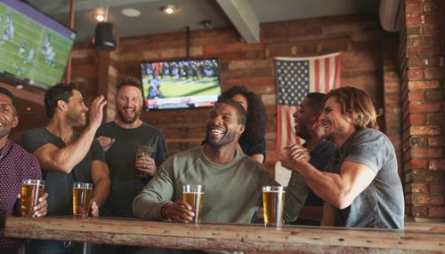 Friends Hanging Out at Bar