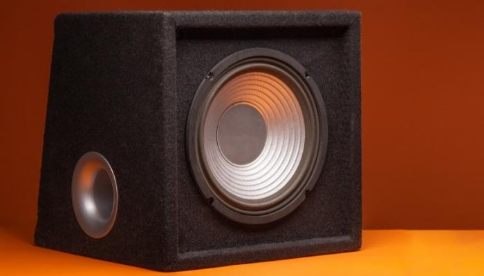 Subwoofer with orange background