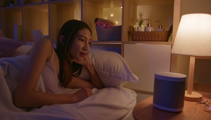 woman using voice control