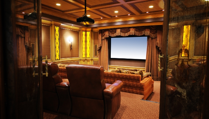 Fancy home theater with projector