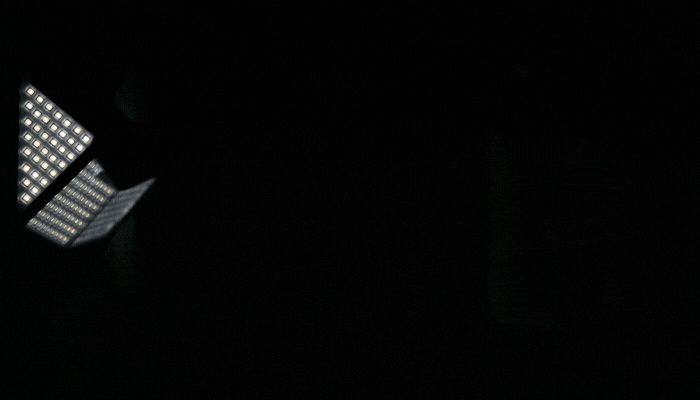 Motion sensing lights turning on when person walks by