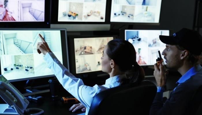 Professionals monitoring security