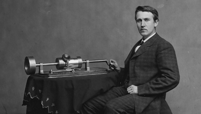 Old picture of phonograph