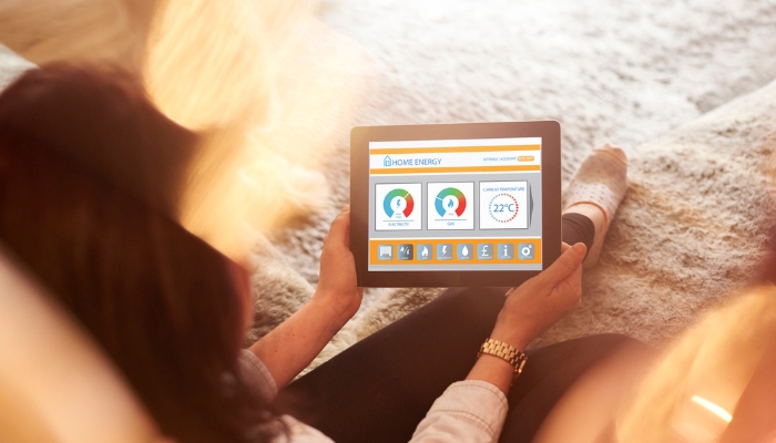 Closeup of energy use report on smart device