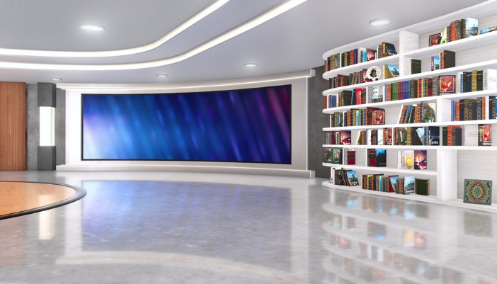 CI_Deciding-On-Video-Walls_3.jpg A video wall with a bookcase next to it