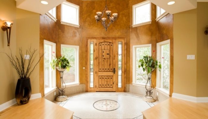Beautiful entryway with smart lock