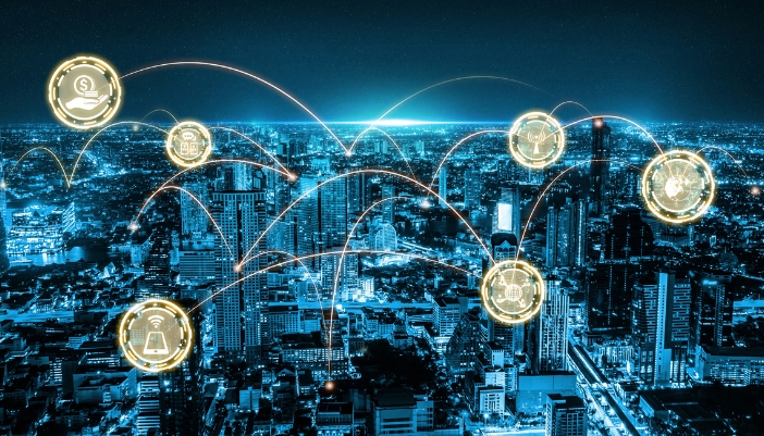 Concept image of interconnecting businesses