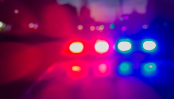 Concept image of red and blue police lights flashing