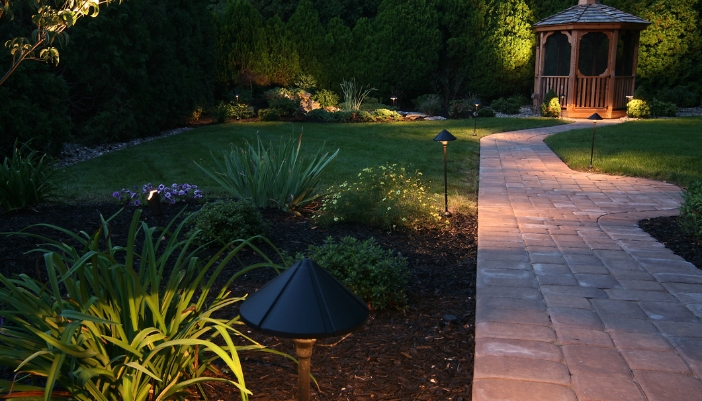 Motion-activated landscape lighting