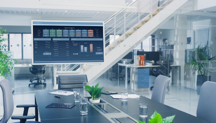 Smart conference room with an interactive smart board
