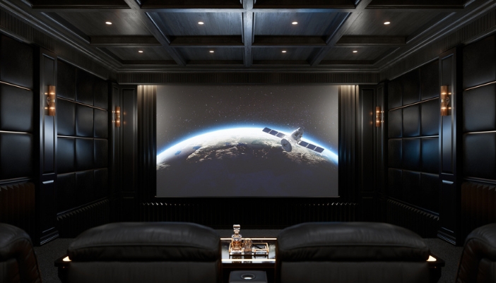 luxury home theater with projector