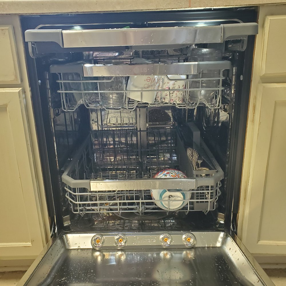 interior of LG built-in dishwasher